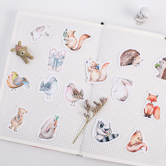 Forest Animal Sticker Set (45 Stickers)