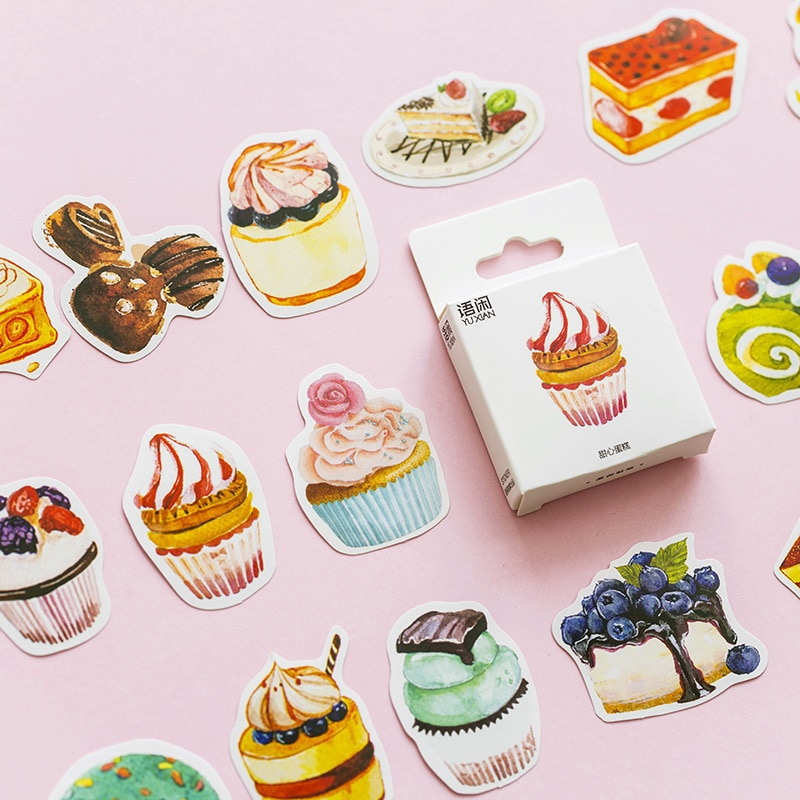 Modern Cake Sticker Cake Theme Sticker Set (50 Stickers) – Ice Cream Cake