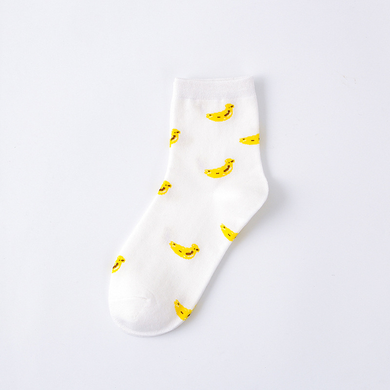 White Fruit Pattern Ankle Socks (5 Designs) - Ice Cream Cake