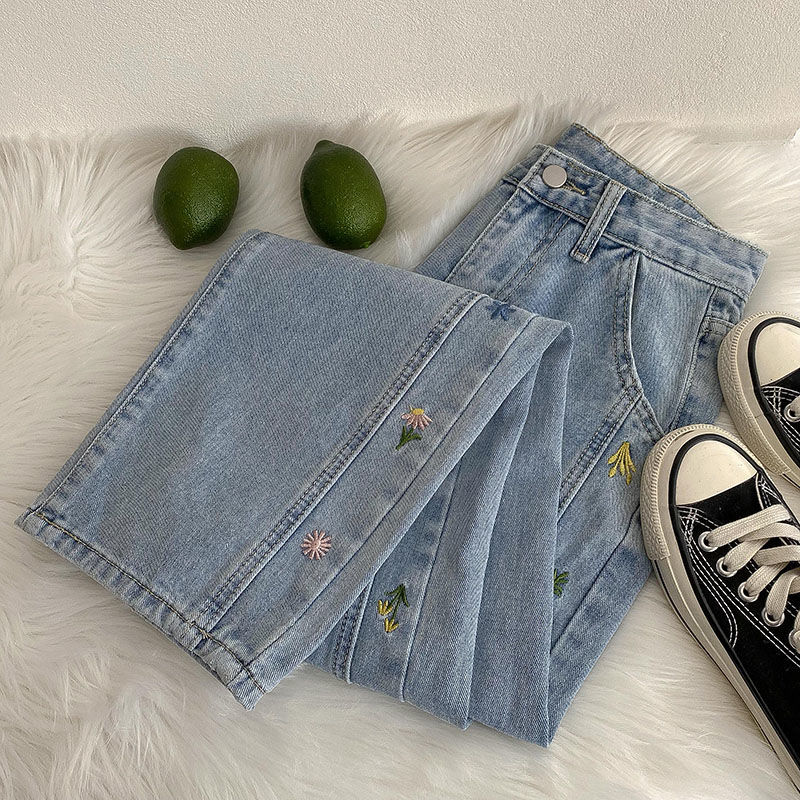 Flower Embroidery Jeans