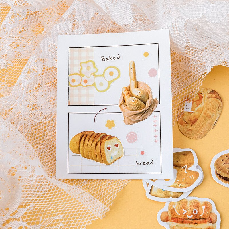 Emotional Bread Sticker Pack (45pcs) – Ice Cream Cake