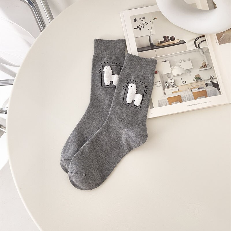Fluffy Alpaca Crew Socks (3 Colours)