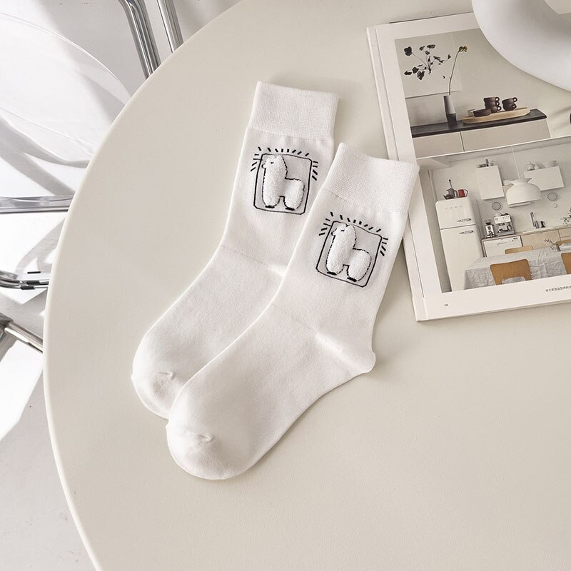 Fluffy Alpaca Crew Socks (3 Colours)