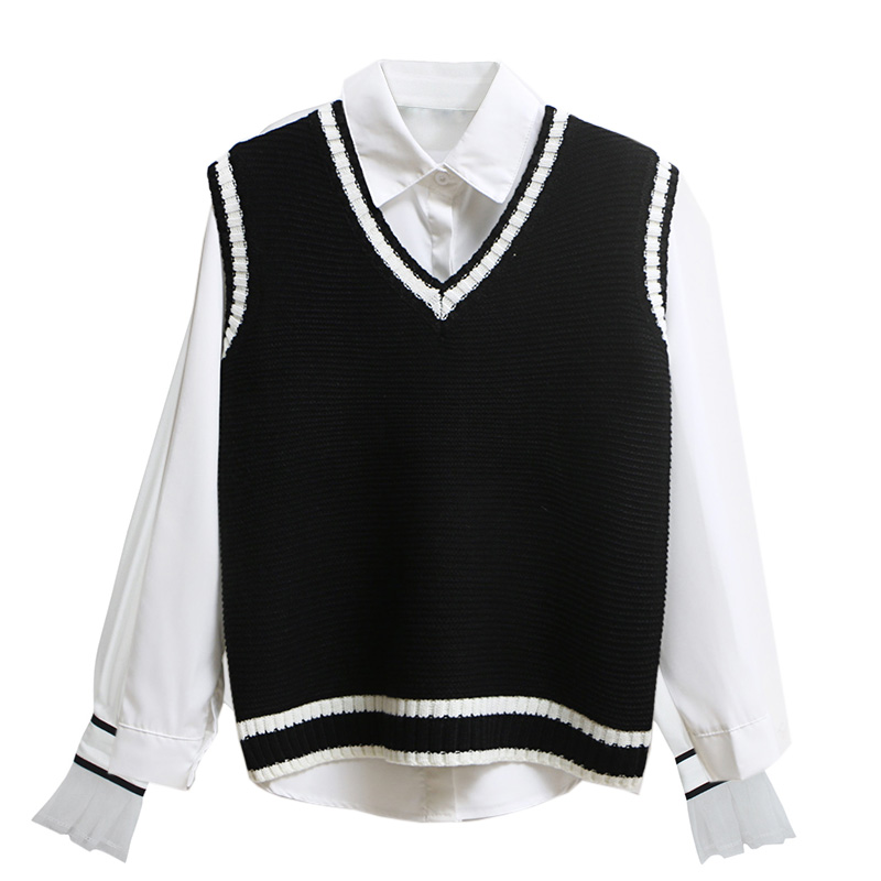 Contrast Stripe Sweater Vest (5 colours) – Ice Cream Cake