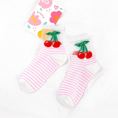Transparent Fruit Stripe Socks (5 Designs)