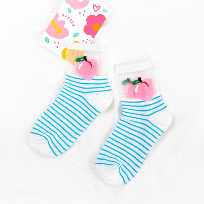 Transparent Fruit Stripe Socks (5 Designs)