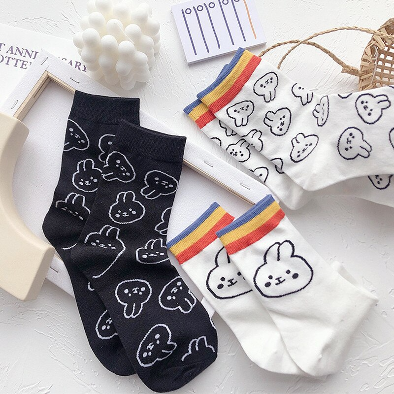 Bunny Pattern Ankle Socks (4 Designs)