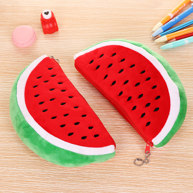 Plush Watermelon Pencil Case