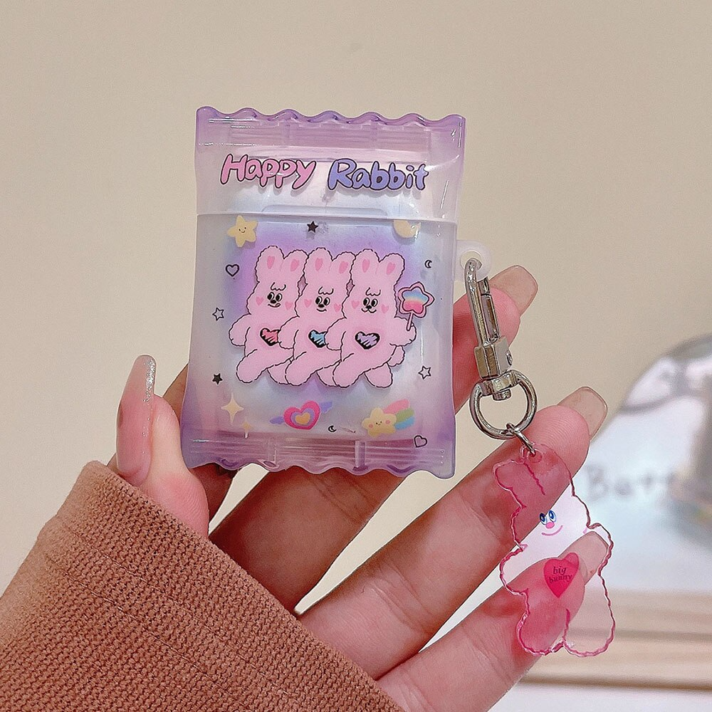 Happy Rabbit Candy Packet Airpod Case Cover