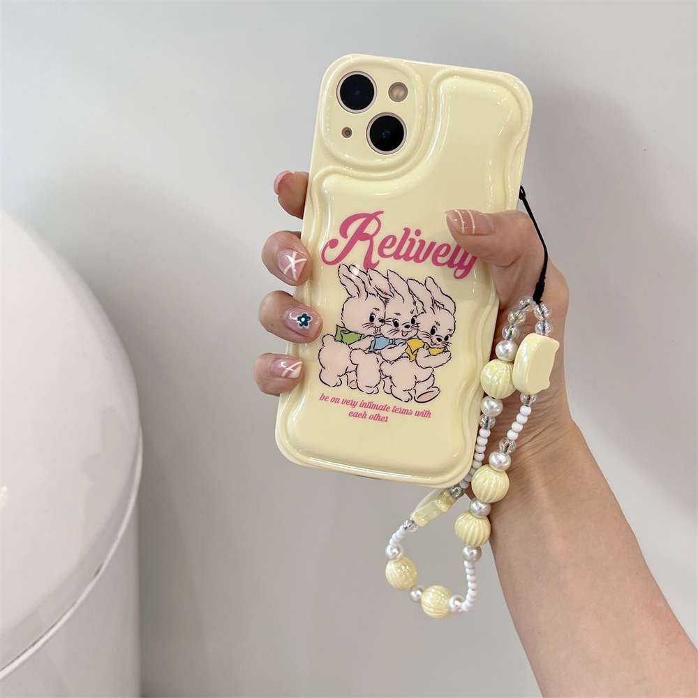 Retro Bunnies iPhone Case with Strap