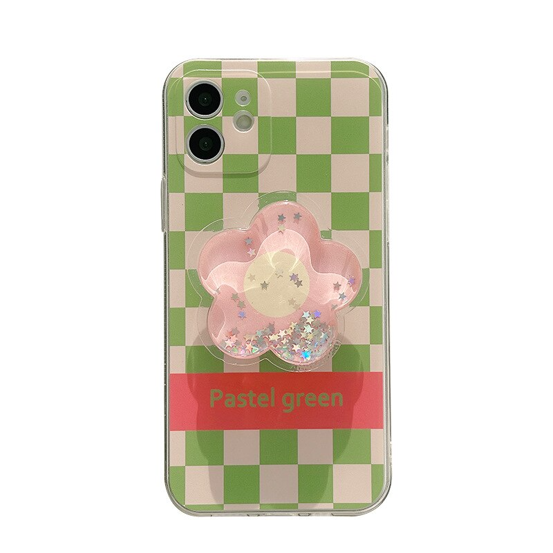 Checkerboard Flower iPhone Case with Grip