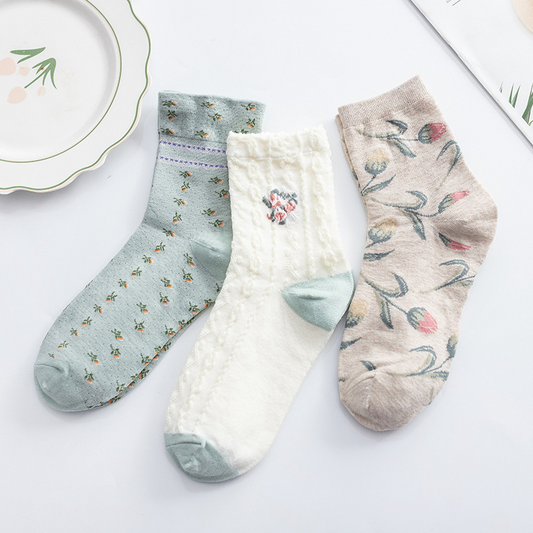 Coquette Flower Crew Socks (3 Designs)