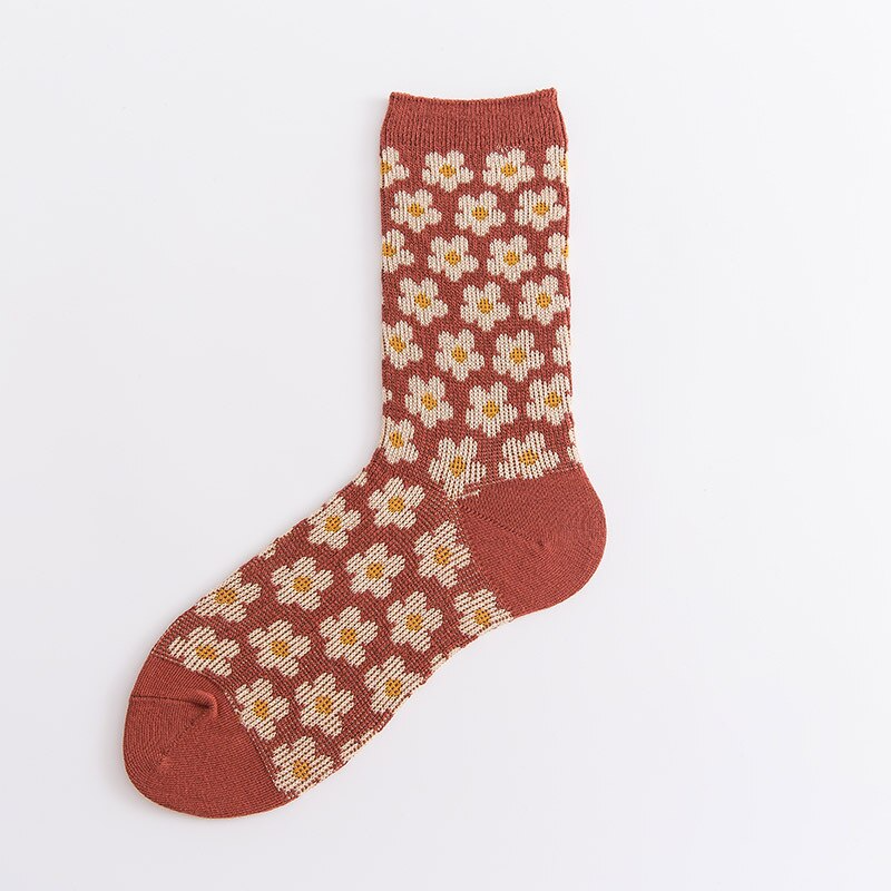 Vintage Style Daisy Ankle Socks (6 Colours)