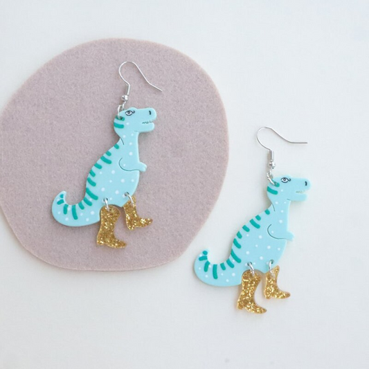 Glam Rock T-Rex Acrylic Earrings