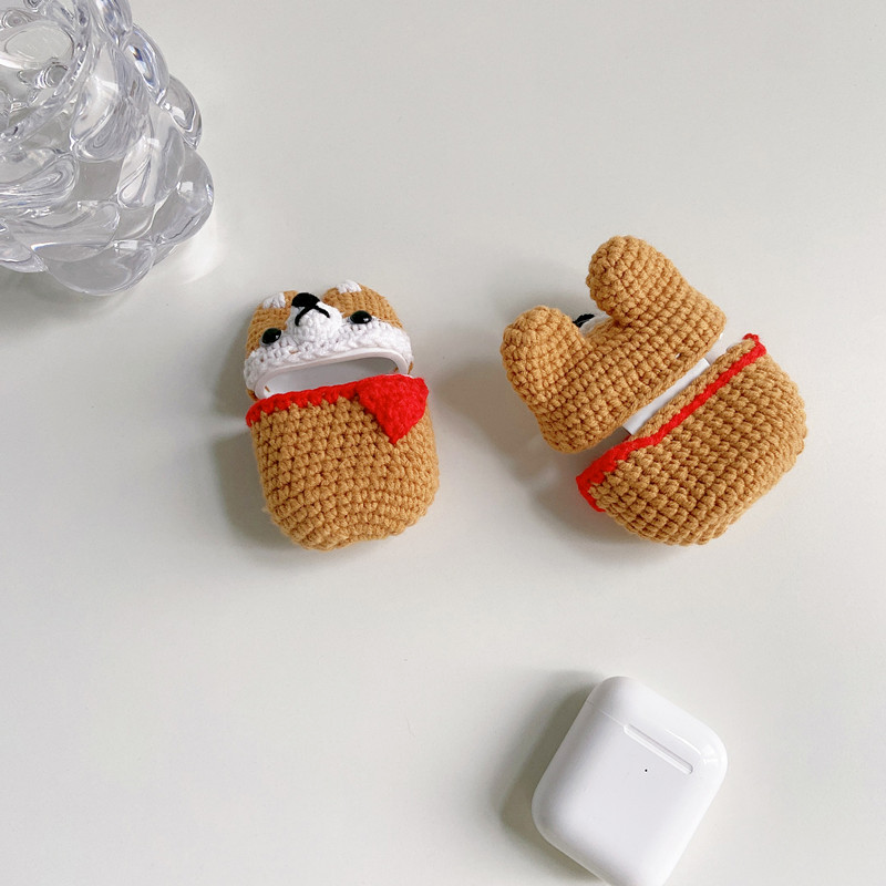 Knitted Shiba Inu AirPod Case Cover