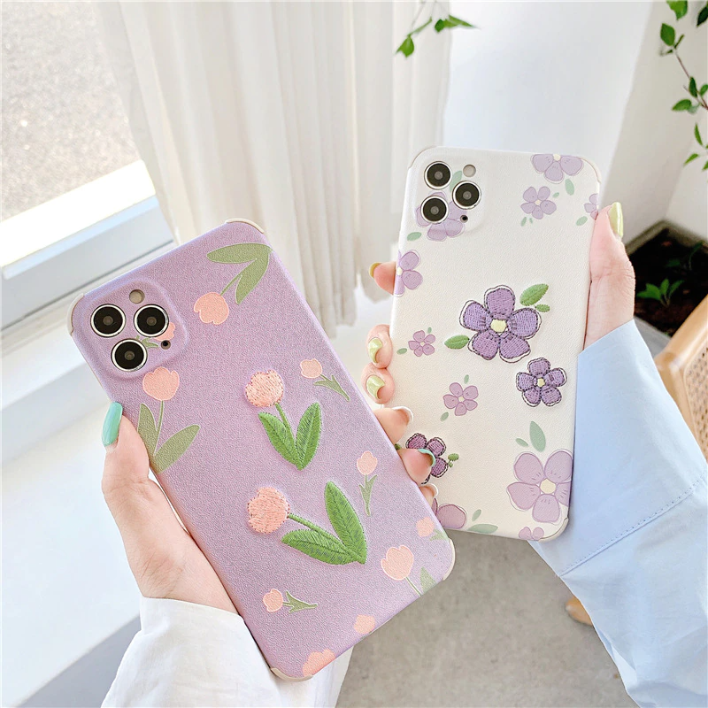 Embroidered Flower iPhone Case (2 Designs)