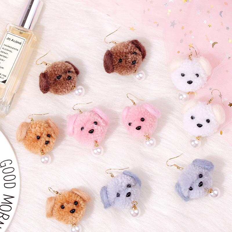 Soft Puppy Face Earrings (5 Colours)