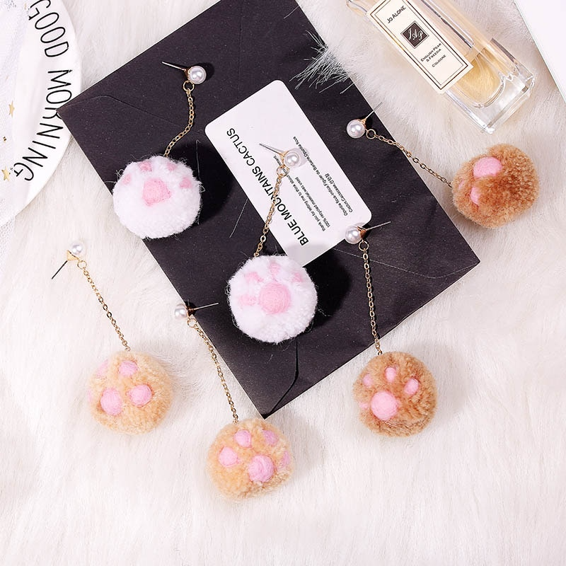 Soft Cat Paw Earrings (3 Colours)