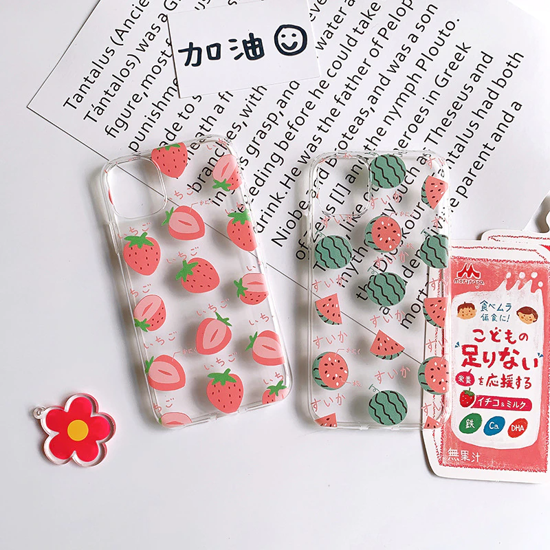Transparent Hiragana Fruit iPhone Case (2 Designs)