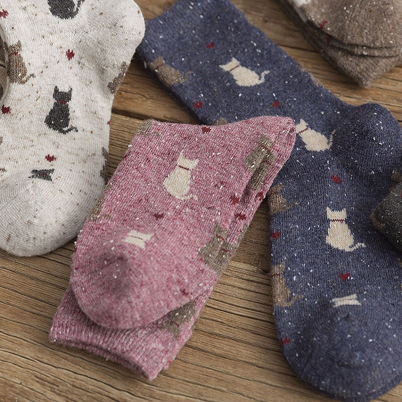 Speckle Cat Ankle Socks (5 Colours)