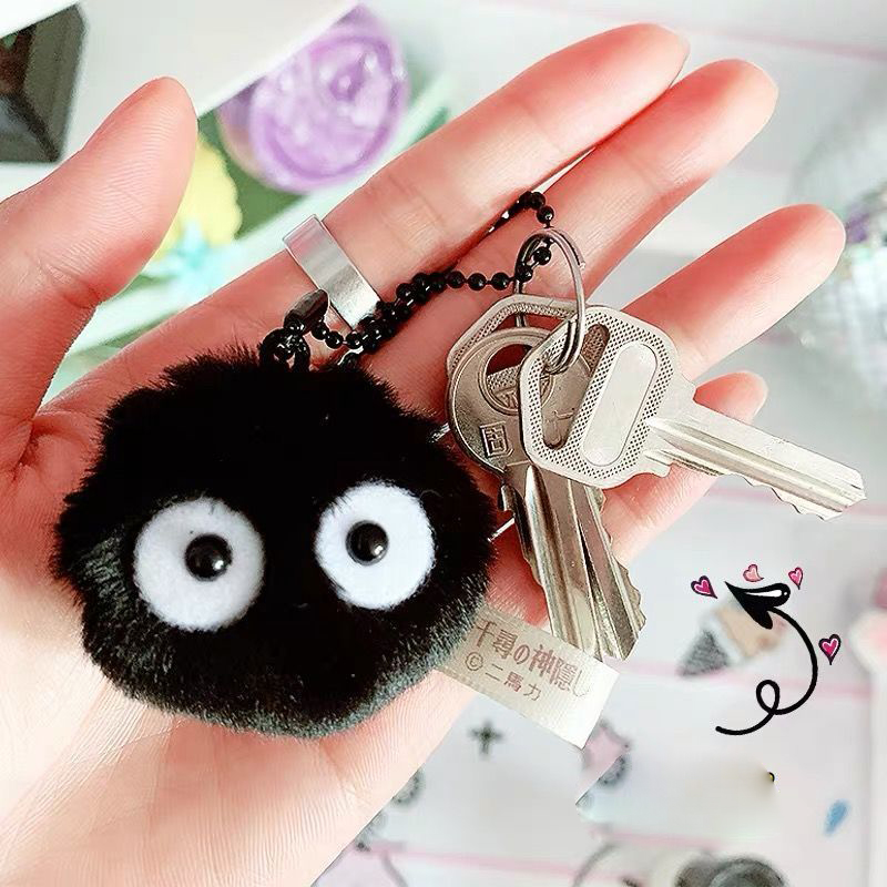 Ghibli Soot Sprite Plush Keychain Ice Cream Cake