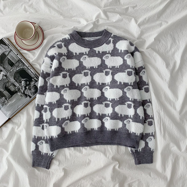 Sheep Pattern Jumper (4 Colours)