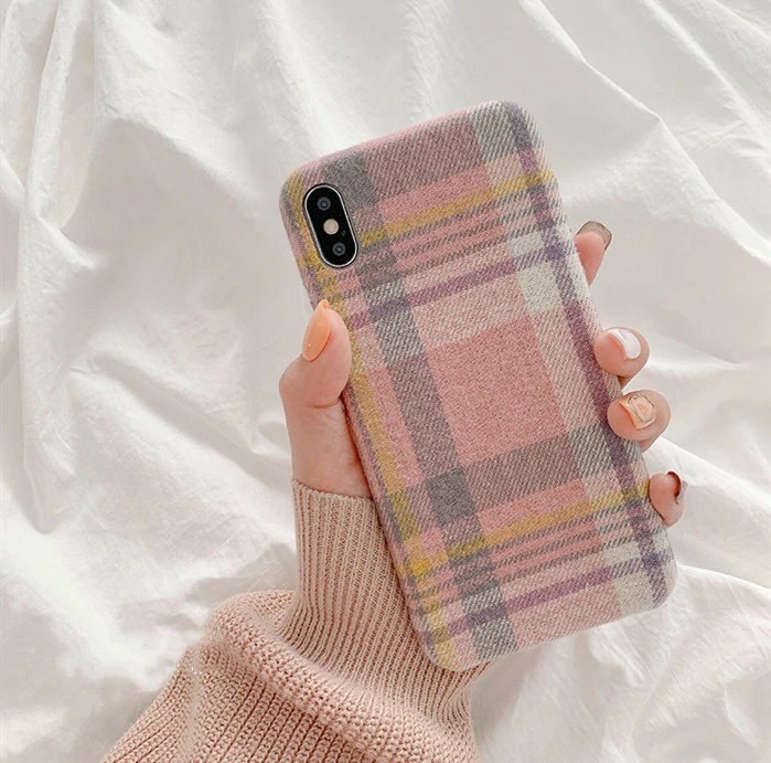 Pastel Tartan Pattern iPhone Case (4 Colours)