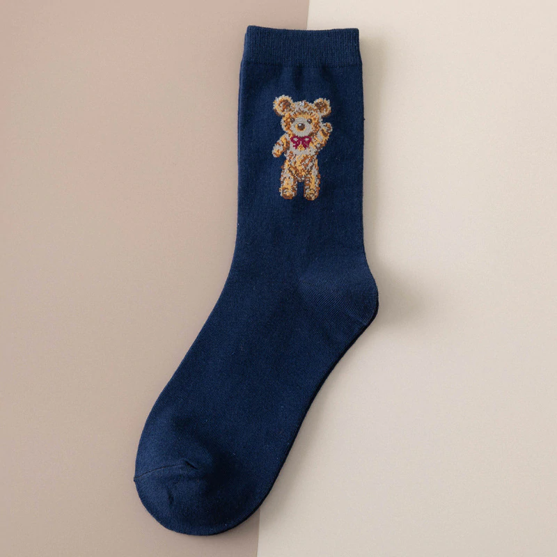Teddy Bear Ankle Socks (5 Colours)