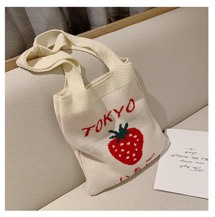 Tokyo Strawberry Knitted Tote