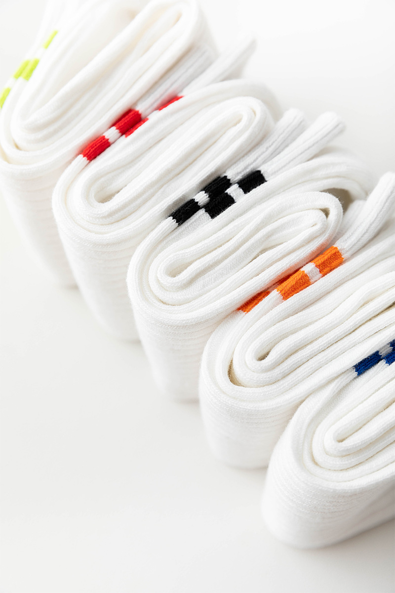 White Vintage Sports Style Stripe Socks (5 Colours)