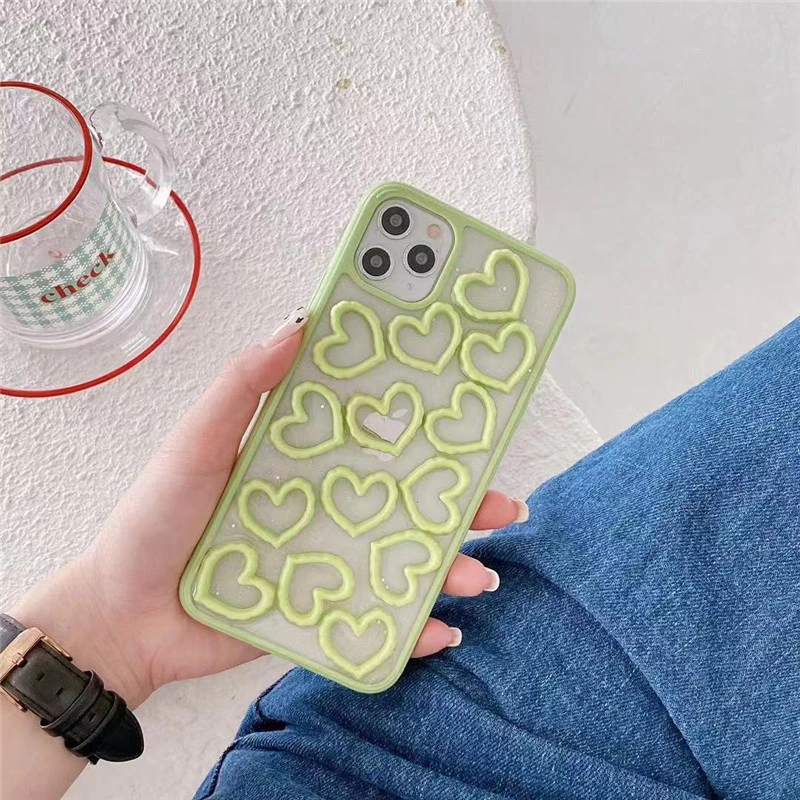 Texture Hearts Pattern iPhone Case (3 Colours)