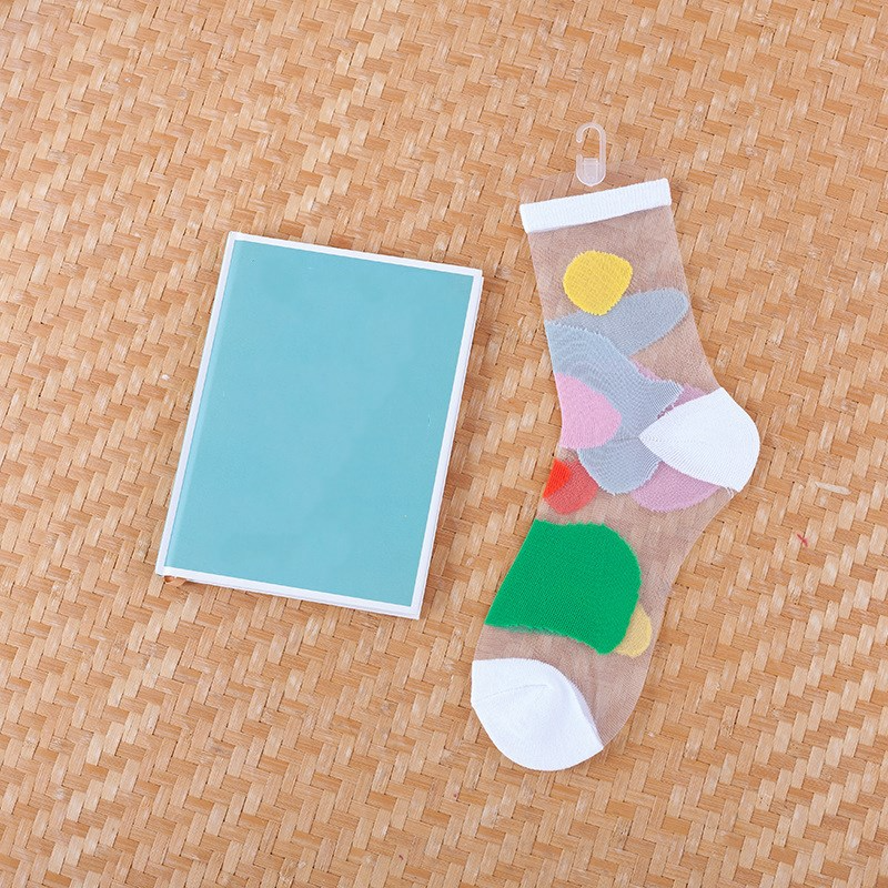 Transparent Art Shapes Ankle Socks