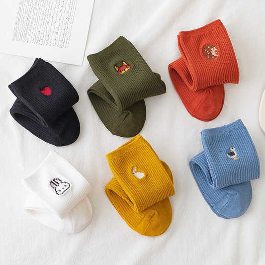 Pixel Animals Crew Socks (6 Designs)