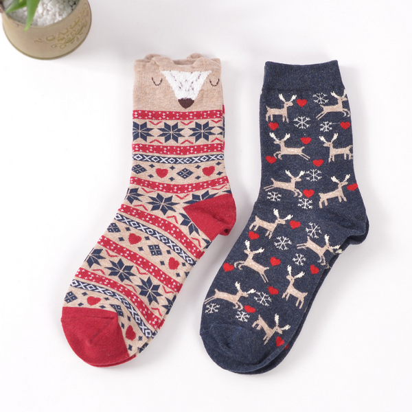 Nordic Deer Ankle Sock Set (set of 2 pairs)