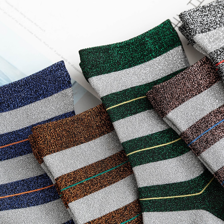 Sparkle Stripe Ankle Socks (5 colours)