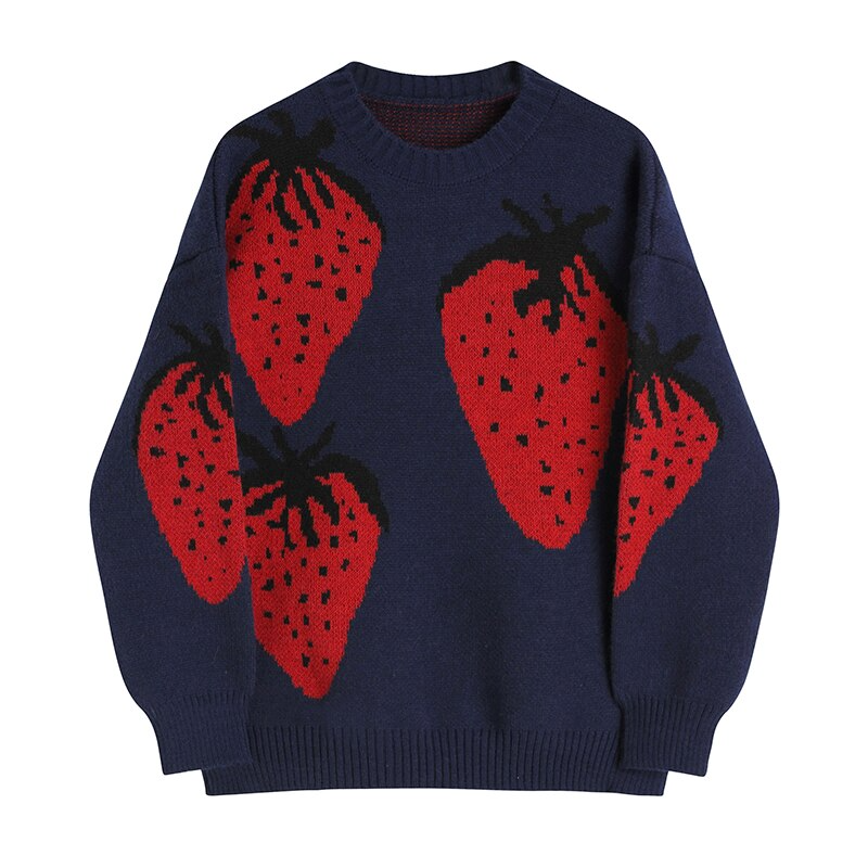 Strawberry Pattern Knit Jumper (2 Colours)