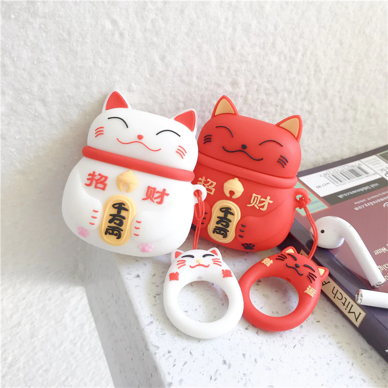Lucky Cat Airpod Case Cover (3 Colours)