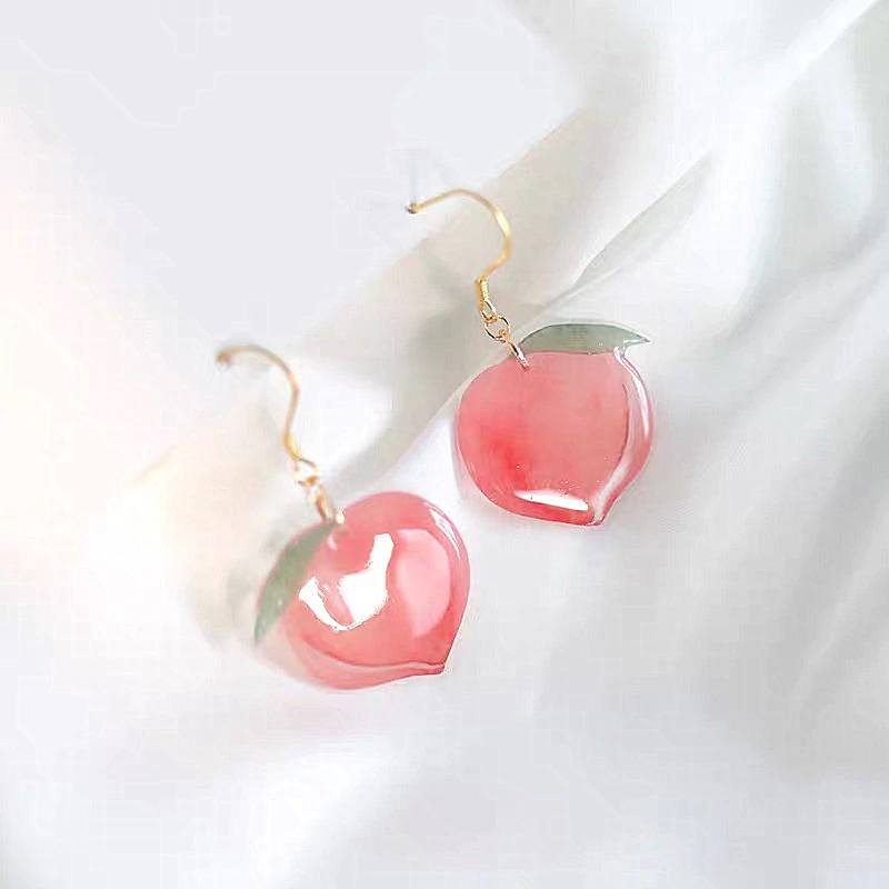 Glossy Peach Earrings