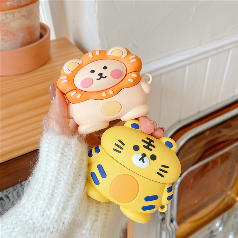 Tiger and Lion AirPods Case Cover (2 Designs)