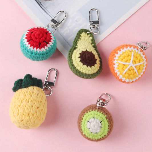 Crochet Fruit Keychain (5 Designs)