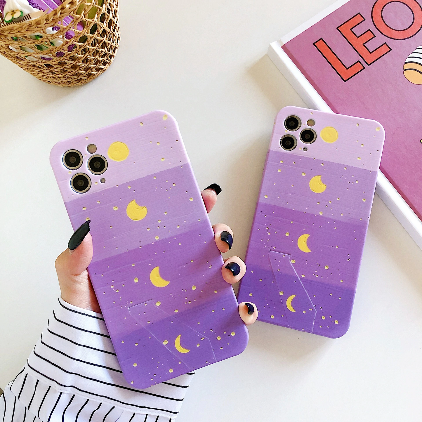 Pastel Painted Moon Phases iPhone Case