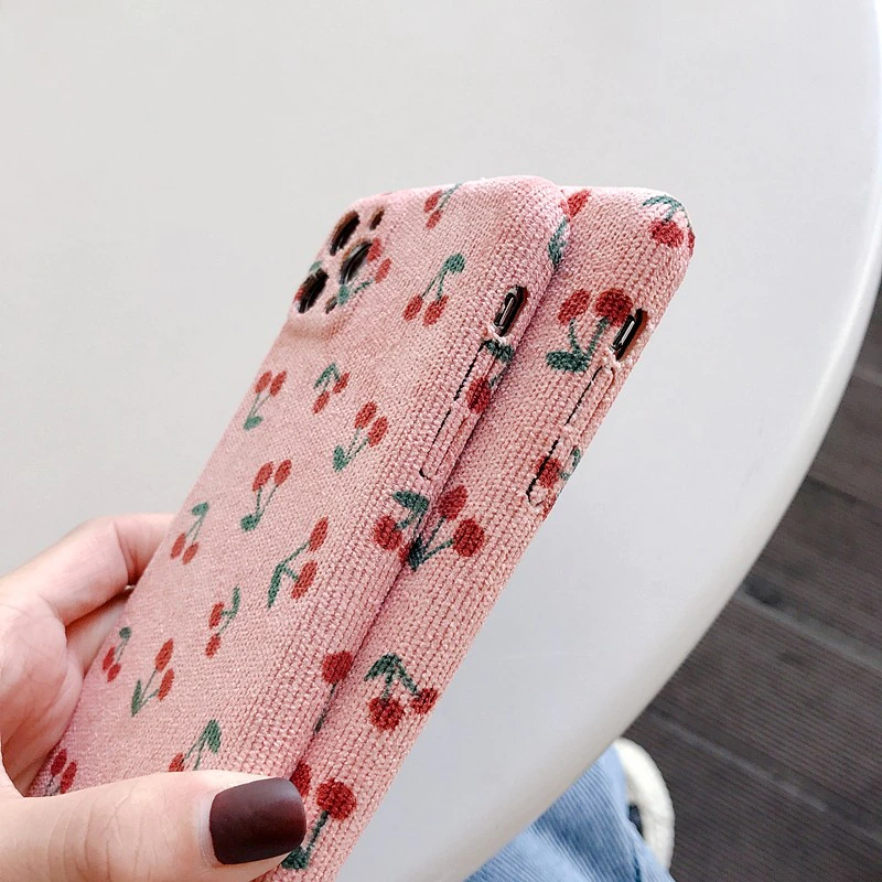 Cherry Fabric iPhone Case