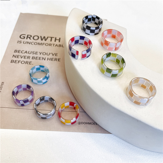 Checkerboard Ring (9 Colours)