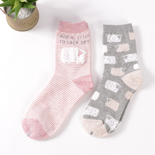 Flock of Sheep Crew Sock Set (set of 2 pairs)