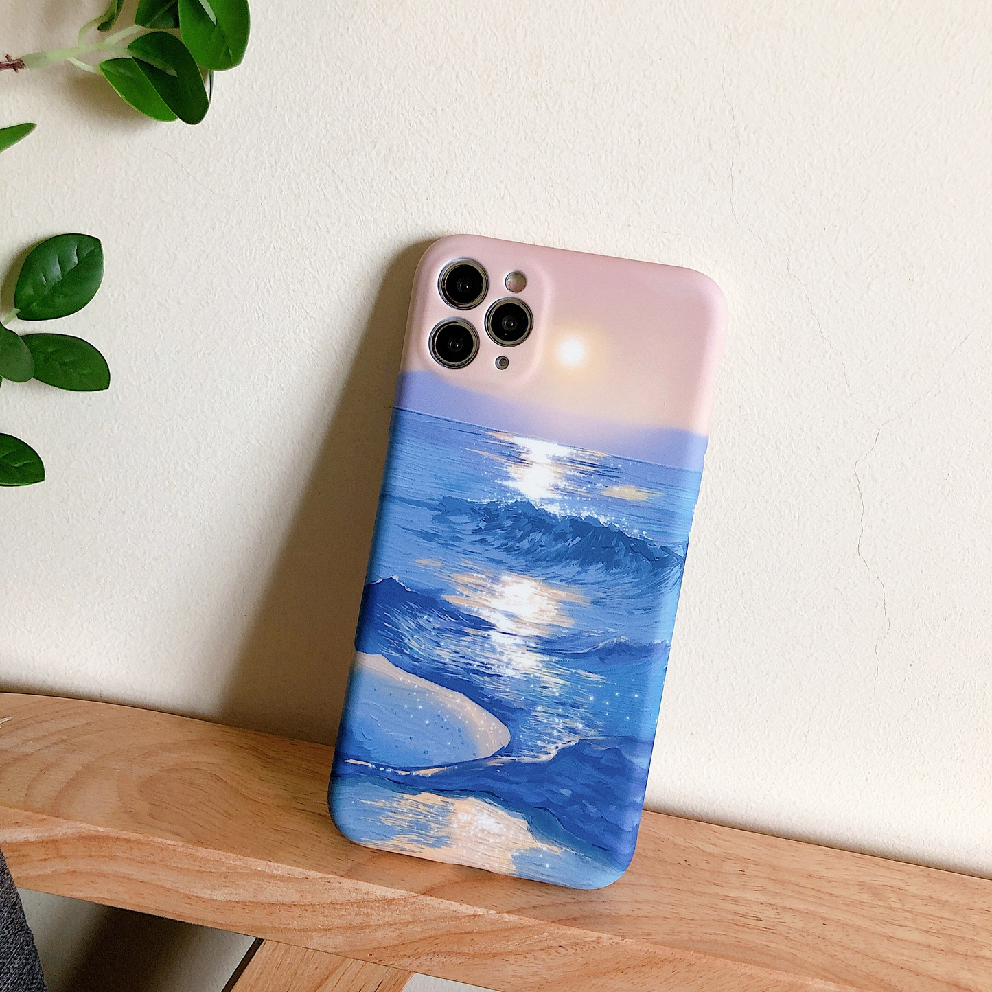 Painted Blue Waves At Dusk iPhone Case