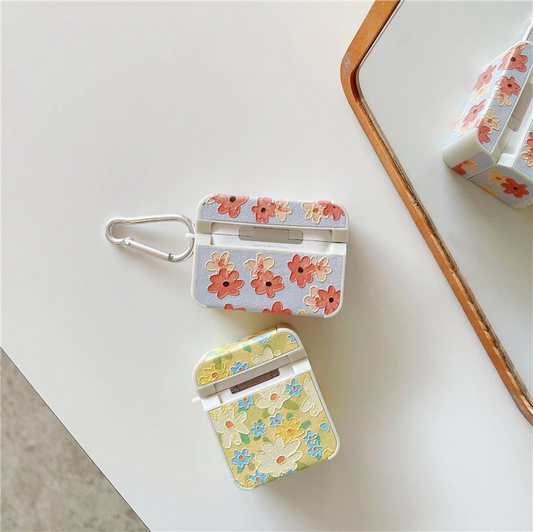 Paint Floral Print Airpods Case Cover (2 Colours)
