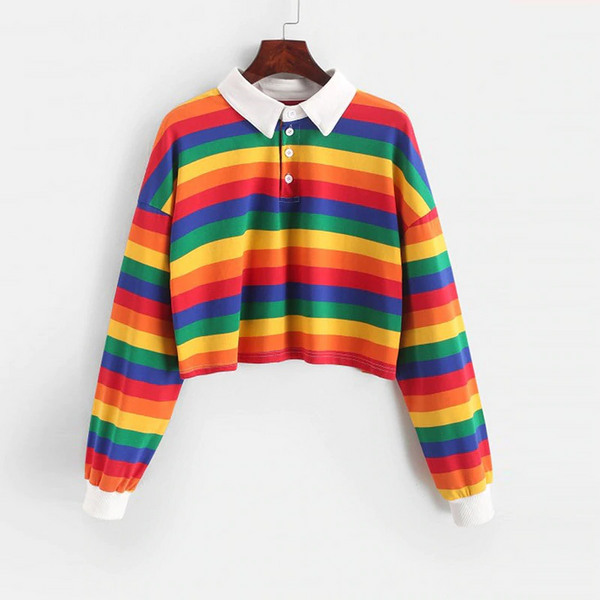 Rainbow Striped Polo Shirt (2 Designs)