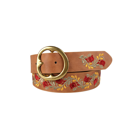Lila Floral Embroidery Belt