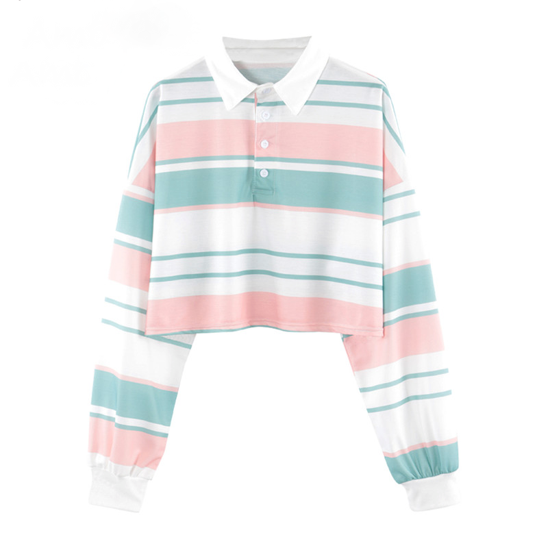 Long sleeve sales cropped polo shirts