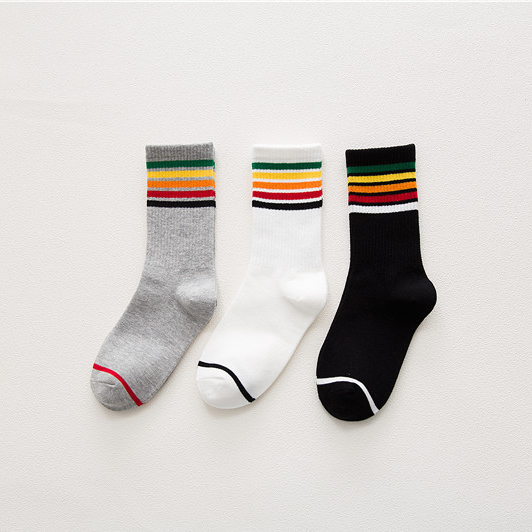 Retro Style Rainbow Cuff Ankle Socks (3 Colours) - Ice Cream Cake